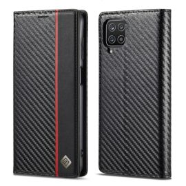 IMEEKE CARBON Pénztárcahuzat Samsung Galaxy A12 / M12 fekete