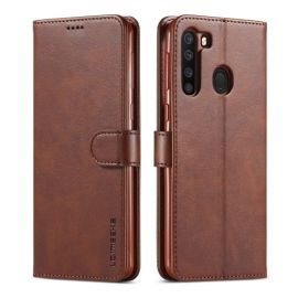 IMEEKE Wallet tok Samsung Galaxy A21 sötétbarna