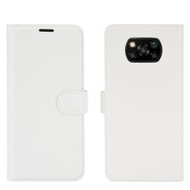 LITCHI Wallet fedél Xiaomi Poco X3 NFC / X3 Pro fehér