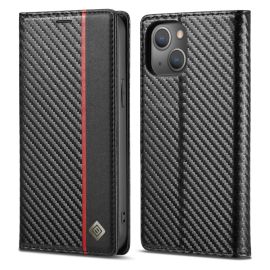 IMEEKE CARBON Wallet tok Apple iPhone 14 Plus fekete