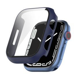 Műanyag tok védőüveggel Apple Watch 9 / 8 / 7 (41mm) kék