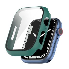 Műanyag tok védőüveggel Apple Watch 9 / 8 / 7 (41mm) zöld