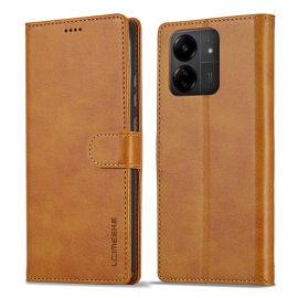 IMEEKE Wallet tok Xiaomi Redmi 13C / Poco C65 világosbarna