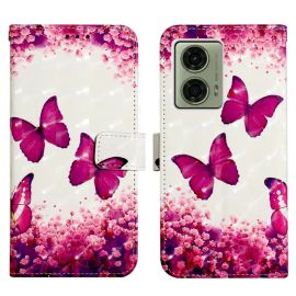 ART pénztárcahuzat Motorola Moto G04 / G24 / G24 Power PINK BUTTERFLY készülékhez