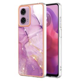 IMD MARBLE Védőburkolat a Motorola Moto G04 / G24 / G24 teljesítményhez PURPLE