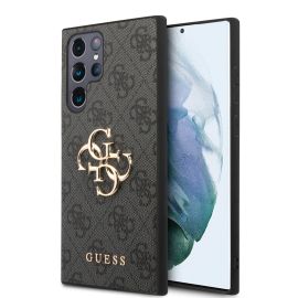 GUESS 4G METAL borítás Samsung Galaxy S24 Ultra 5G szürke színű