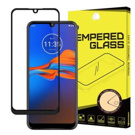 3D Edzett üveg Motorola Moto E6 Plus fekete