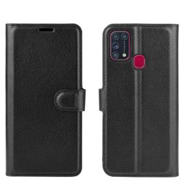 LITCHI Wallet tok Samsung Galaxy M31 fekete