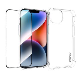 ENKAY SET Átlátszó tok + 3D védőüveg Apple iPhone 14 Plus készülékhez