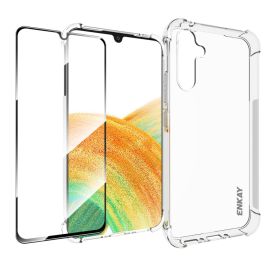 ENKAY SET Átlátszó tok + 3D védőüveg Samsung Galaxy A34 5G