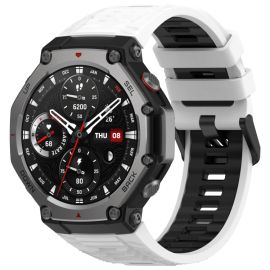 SPORT Cserélhető szilikon szíj Amazfit T-Rex 3 WHITE BLACK