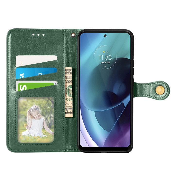 LEATHER BUCKLE tok Motorola Moto G71 5G zöld termék 2. képe