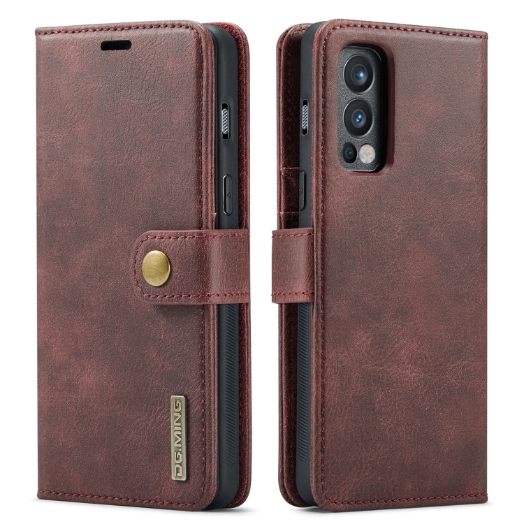 DG.MING Wallet tok 2in1 OnePlus Nord 2 5G piros akciós termékkép 1