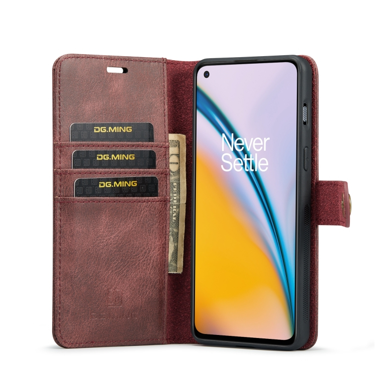 DG.MING Wallet tok 2in1 OnePlus Nord 2 5G piros termék 2. képe
