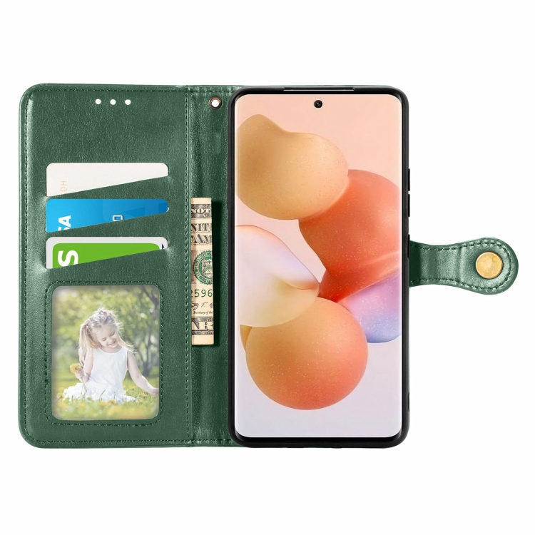 LEATHER BUCKLE Wallet tok 2 az 1-ben Xiaomi 12 / Xiaomi 12X zöld termék 2. képe