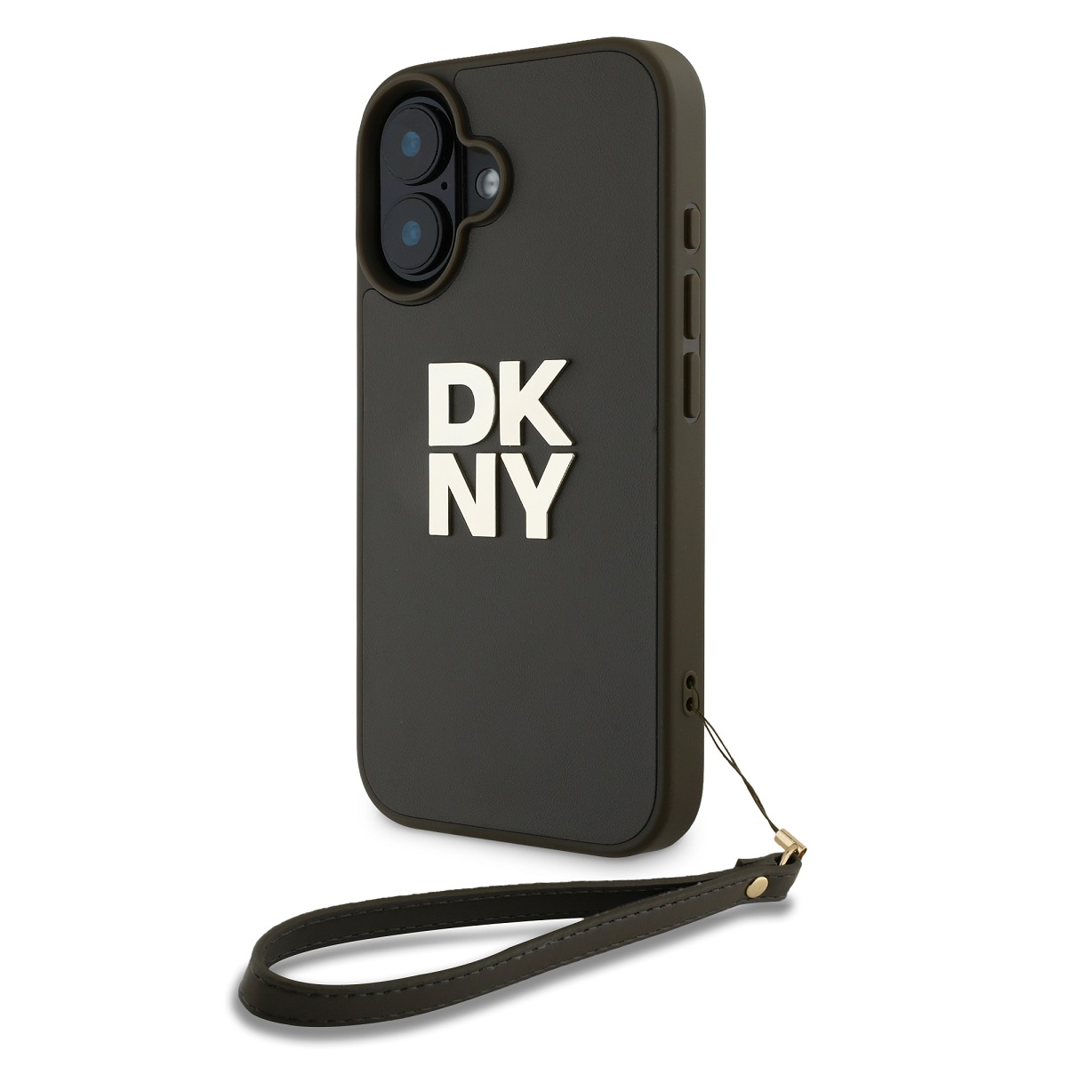 DKNY PU LEATHER Védőhuzat húzózsinórral Apple iPhone 16 zöld-barna akciós termékkép 1
