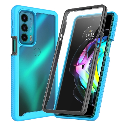 DUAL Kétoldalas borító Motorola Edge 20 fóliával világoskék akciós termékkép 1