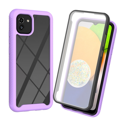 DUAL Kétoldalas burkolat Samsung Galaxy A03 lila fóliával akciós termékkép 1