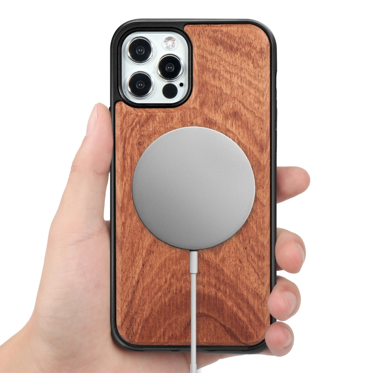 Fa borítás Magsafe el Apple iPhone 12 12 Pro ROSEWOOD telefonhoz akciós termékkép 1