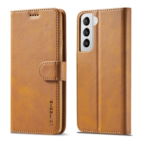 IMEEKE Wallet tok Samsung Galaxy S21 5G világosbarna akciós termékkép 1