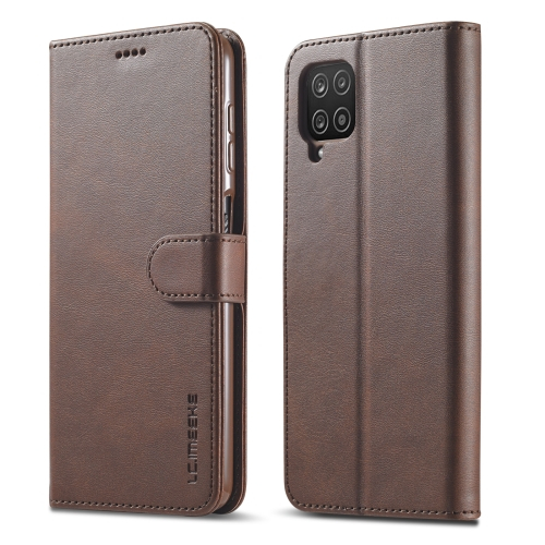 IMEEKE Wallet tok Samsung Galaxy A12 / M12 sötétbarna akciós termékkép 1