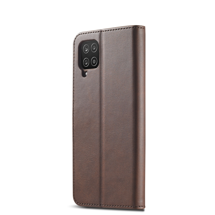 IMEEKE Wallet tok Samsung Galaxy A12 / M12 sötétbarna termék 2. képe