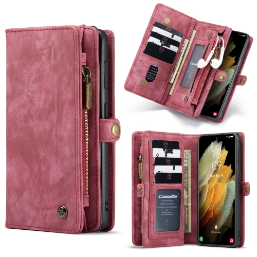 WALLET Védőtok 2 az 1-ben pénztárcával Samsung Galaxy S21 Plus 5G piros akciós termékkép 1