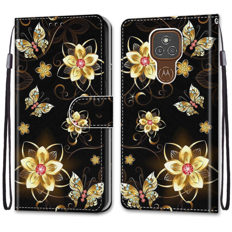 ART Motorola Moto G9 Play / E7 Plus pénztárcaborító GOLD BUTTERFLY akciós termékkép 1