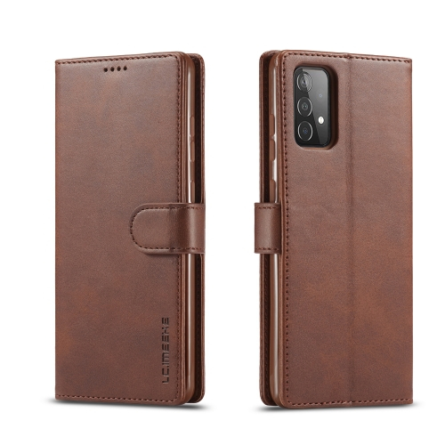 IMEEKE Wallet tok Samsung Galaxy A52 / A52 5G / A52s sötétbarna akciós termékkép 1
