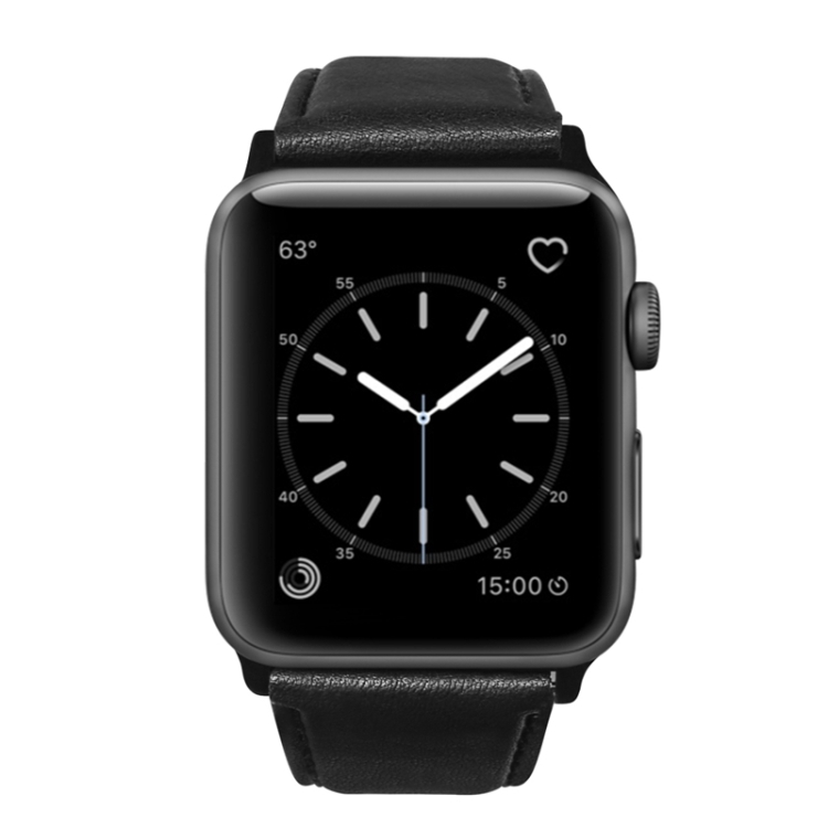 WAX bőróra Apple Watch 9 / 8 / 7 (45mm) / 6 / SE / 5/4 (44 mm) / 1, 2, 3 (42 mm) fekete termék 2. képe