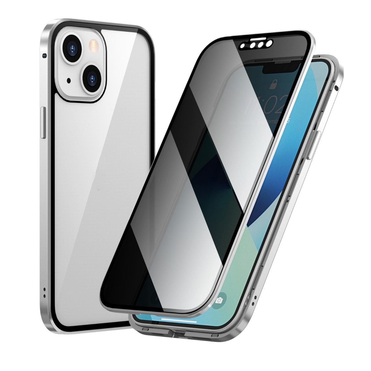 Mágneses tok 360 Apple iPhone 13 mini ezüst akciós termékkép 1