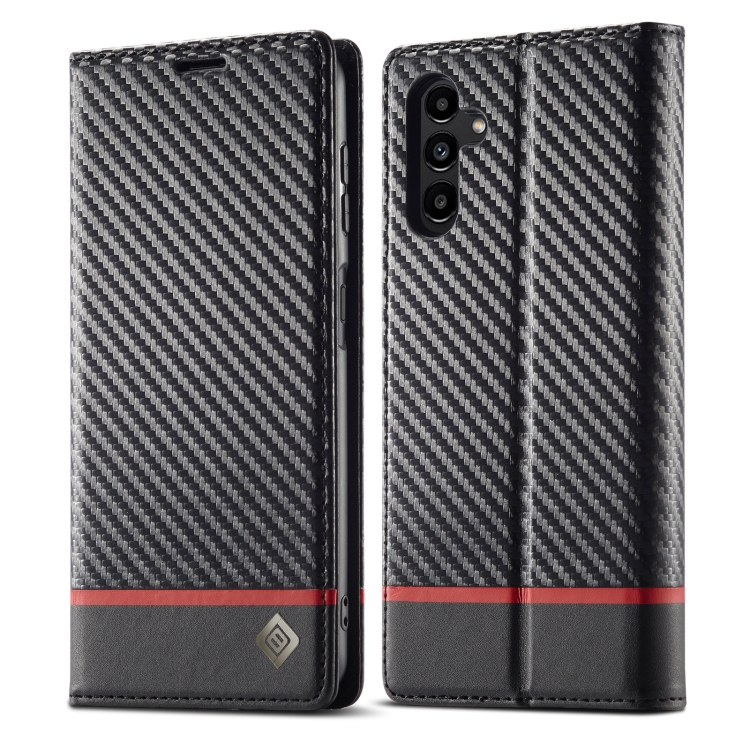 IMEEKE CARBON pénztárca tok Samsung Galaxy A13 5G fekete akciós termékkép 1