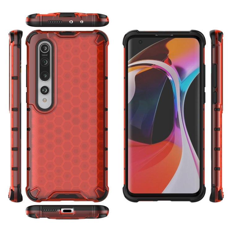 HONEYCOMB Védőburkolat Xiaomi Mi 10 piros termék 2. képe