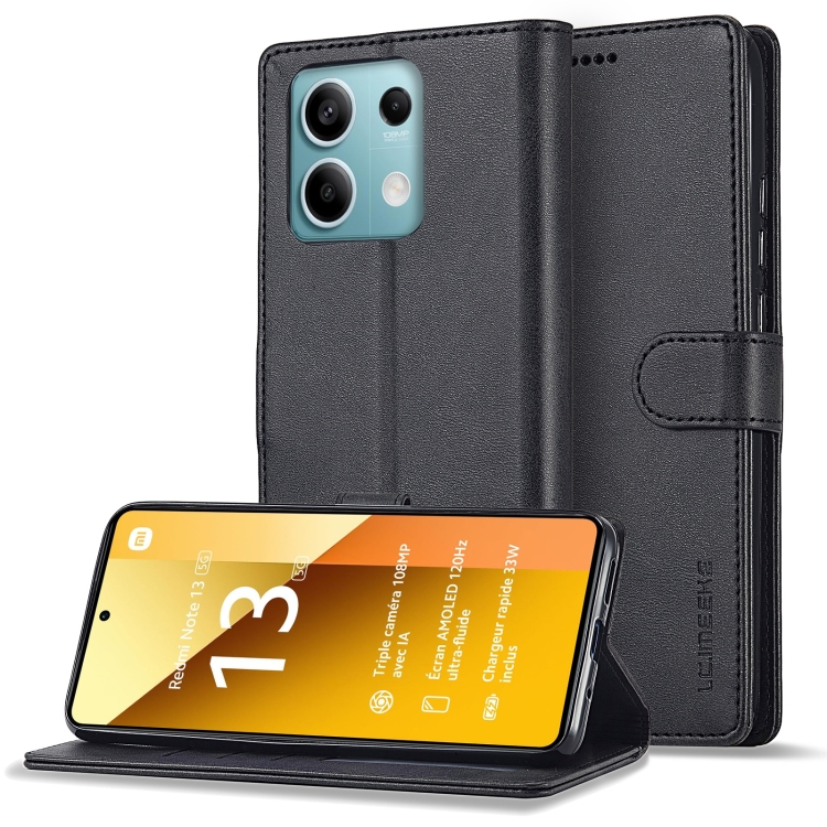 IMEEKE Wallet tok Xiaomi Redmi Note 13 5G fekete termék 2. képe