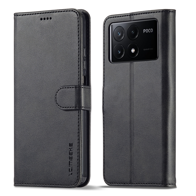 IMEEKE Wallet tok Xiaomi Poco X6 Pro 5G fekete fekete akciós termékkép 1