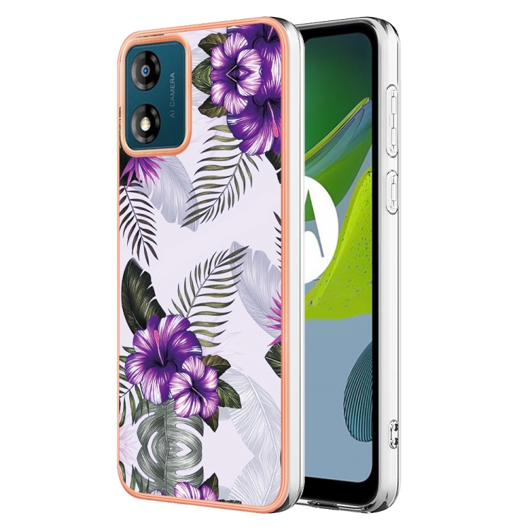 IMD MARBLE Védőburkolat a Motorola Moto-hoz E13 PURPLE VIRÁG akciós termékkép 1