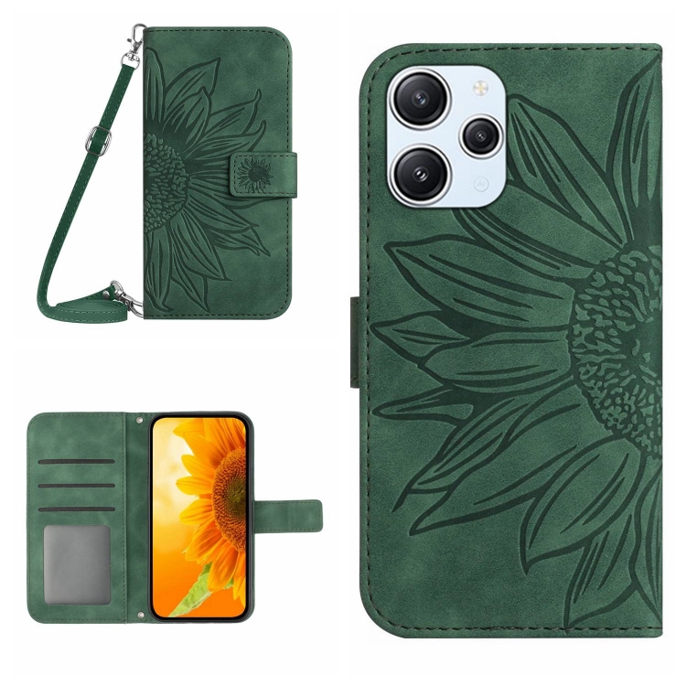 ART SUNFLOWER pénztárcahuzat Xiaomi Redmi 12 5G zöld színben termék 2. képe