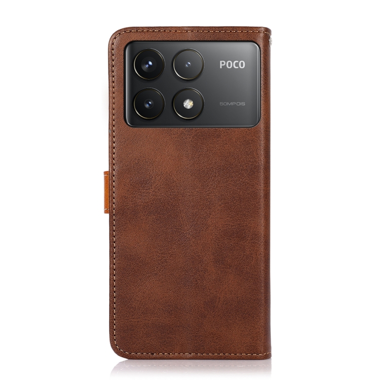 KHAZNEH DUAL-COLOR Tárcahuzat Xiaomi Poco F6-hoz Pro barna termék 2. képe