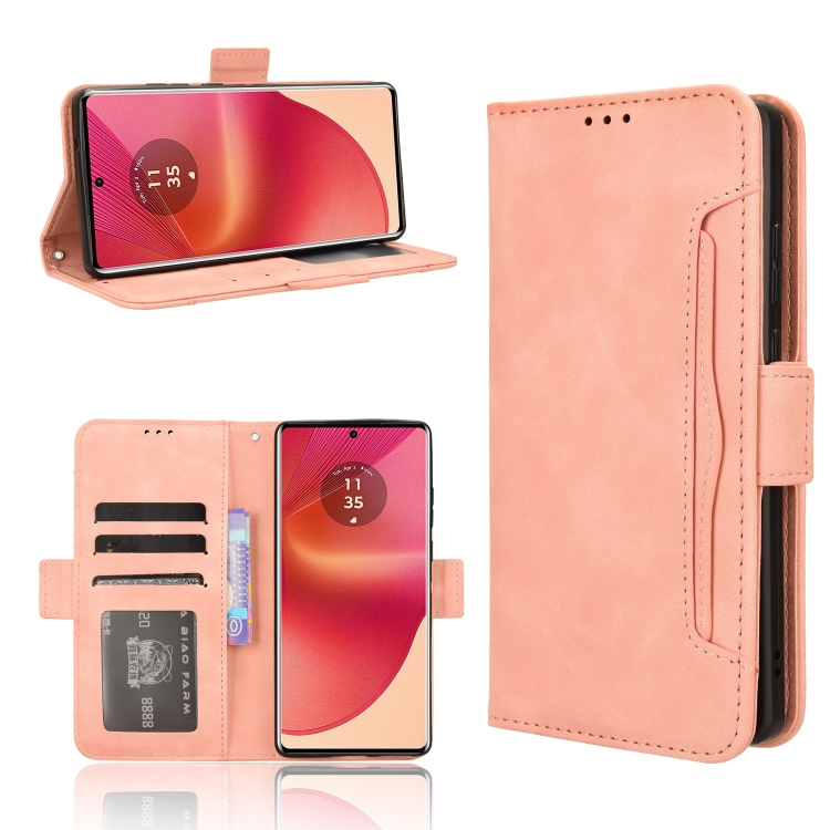 SLOT Motorola Edge 50 Fusion rózsaszín pénztárcavédő tok termék 2. képe
