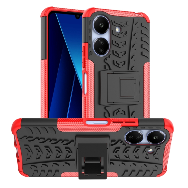 STAND Tartós védőburkolat Xiaomi Redmi 13C / Poco C65 piros akciós termékkép 1