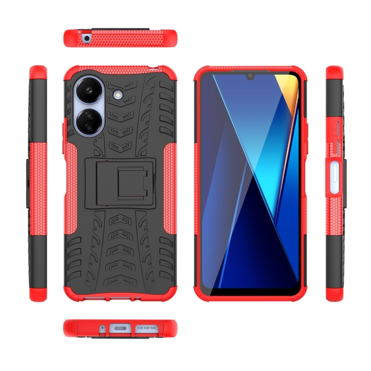 STAND Tartós védőburkolat Xiaomi Redmi 13C / Poco C65 piros termék 2. képe