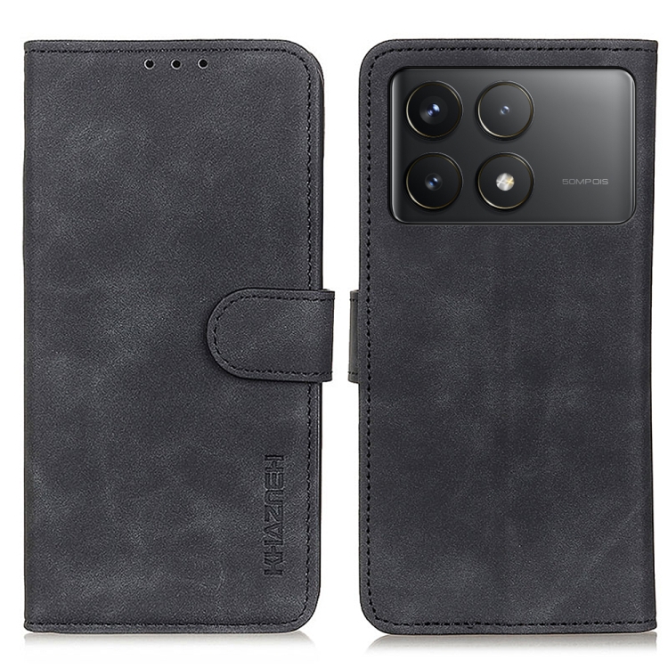 KHAZNEH RETRO Flip tok Xiaomi Poco F6-hoz Pro fekete akciós termékkép 1