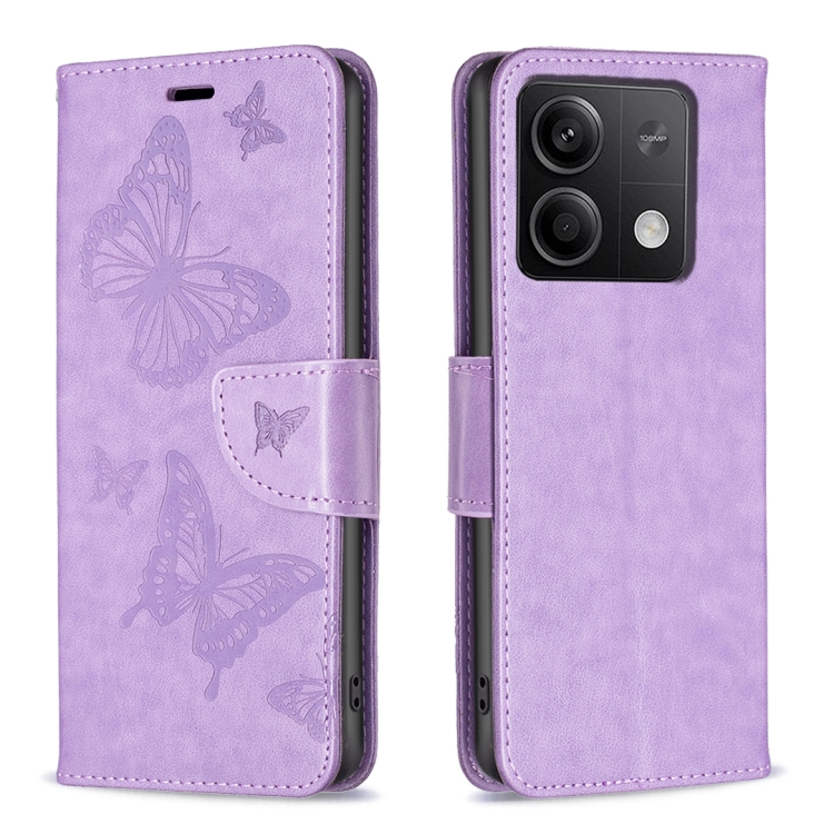 ART BUTTERFLY pénztárca tok Xiaomi Redmi Note 13 lila telefonhoz akciós termékkép 1