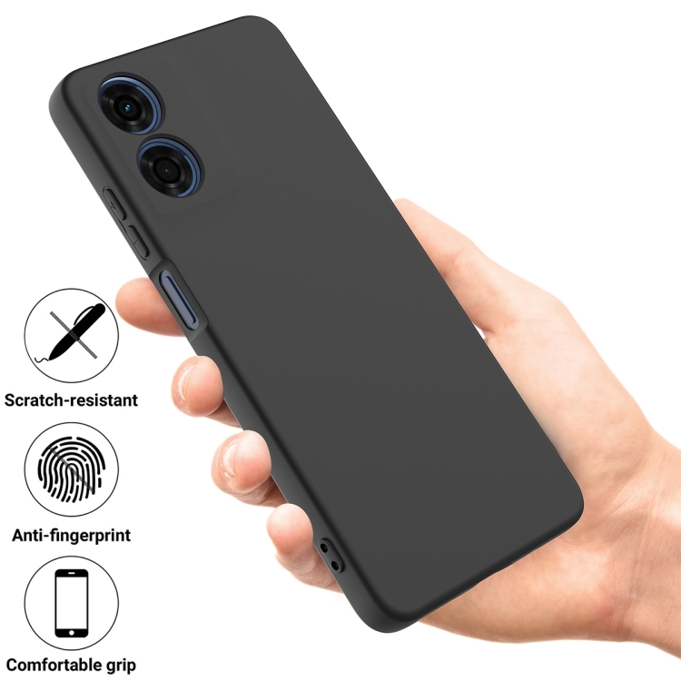 RUBBER Védőburkolat Motorola Moto E14-hez fekete termék 2. képe