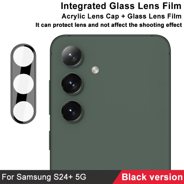 IMAK FULL COVER Üveg Samsung Galaxy S24 Plus 5G fényképezőgéphez fekete termék 2. képe