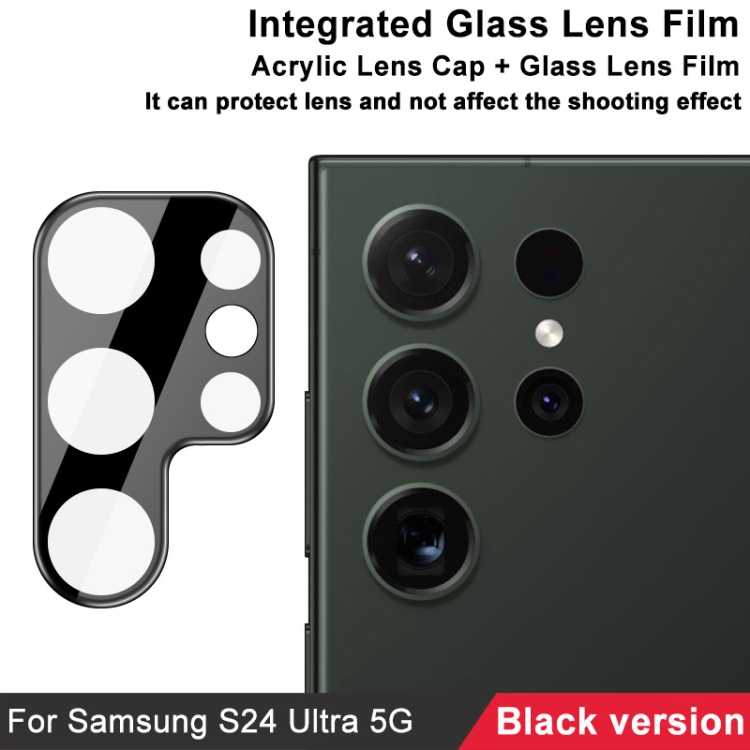IMAK FULL COVER Üveg Samsung Galaxy S24 Ultra 5G fényképezőgéphez fekete termék 2. képe