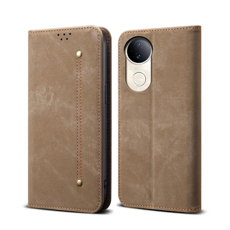 DENIM pénztárcahuzat Vivo V50 5G taupe színhez akciós termékkép 1