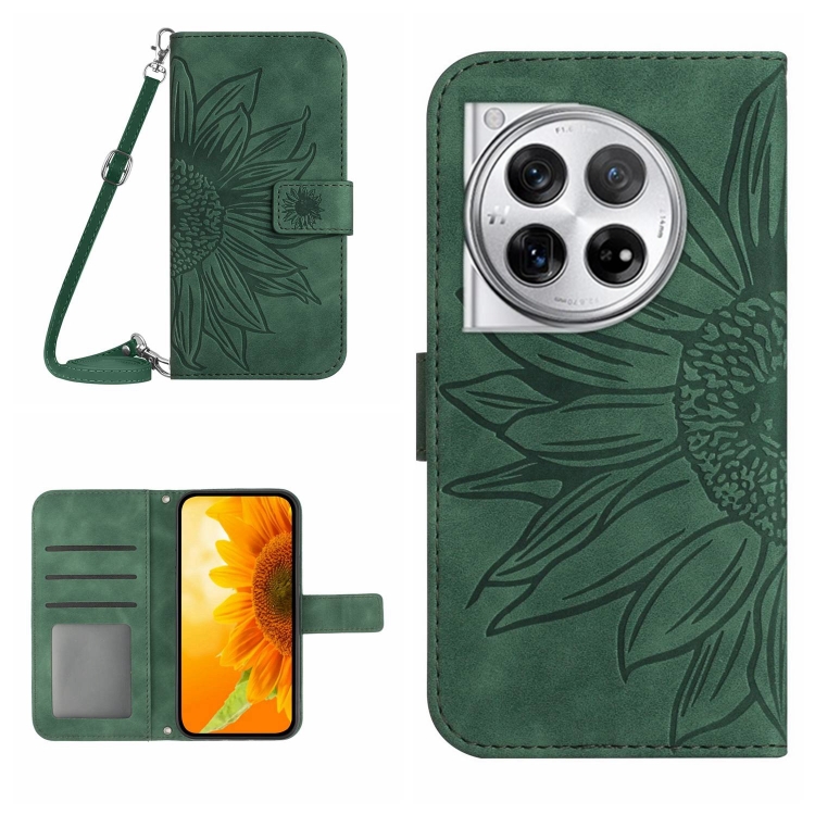 ART SUN FLOWER pénztárca tok One Plus 12R zöld számára termék 2. képe