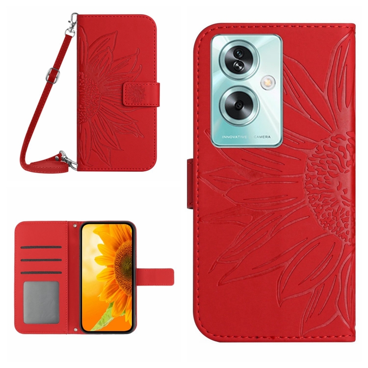 ART SUNFLOWER pénztárcahuzat Oppo Reno11 F 5G piros termék 2. képe