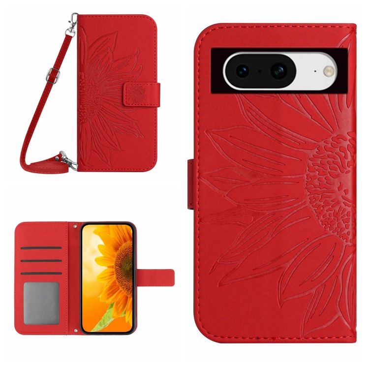 ART SUNFLOWER Pénztárcavédő zsinórral a Google Pixel 8a telefonhoz, piros termék 2. képe